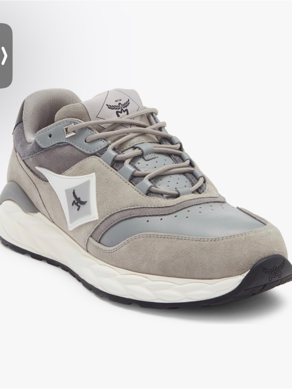 MCM Men’s Gray Suede & Leather Sneaker